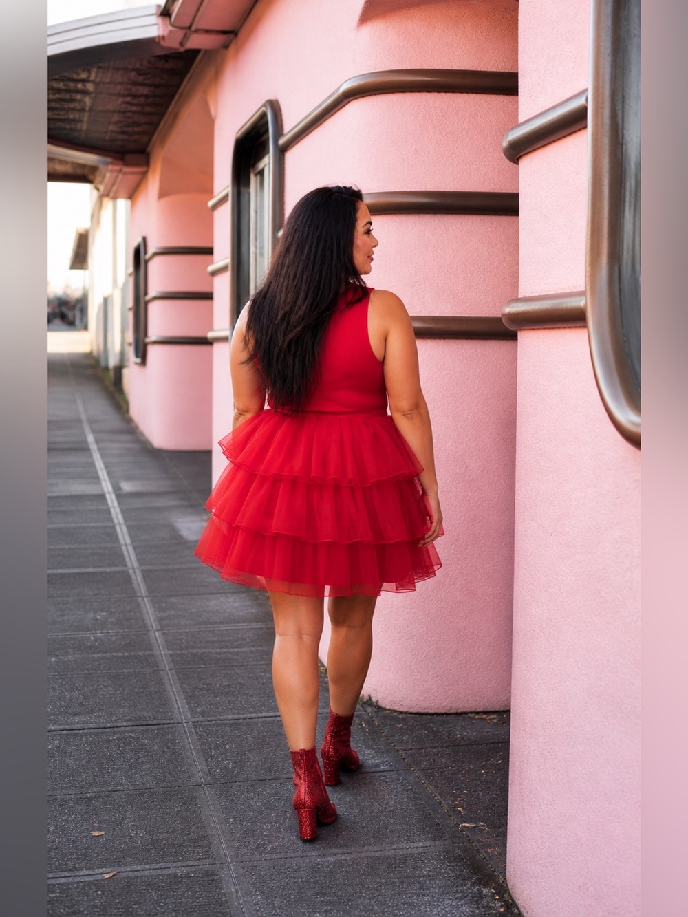 torrid Red Tiered Tulle Mini Dress - Picture 8 of 16